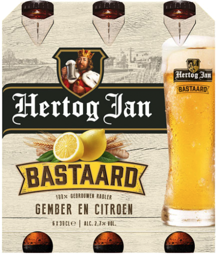 Hertog Jan Bastaard gember en citroen set van 6 flesjes a 0,30 liter  Hertog Jan Bastaard gember en citroen set van 6 flesjes a 0,30 liter